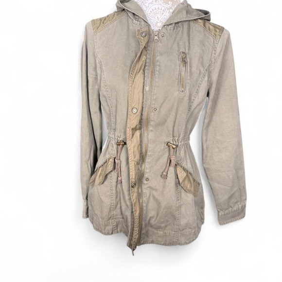 American Rag Cie Army Green Utility Jacket Fall Winter Boho Streetwear Size S - Picture 2 of 6